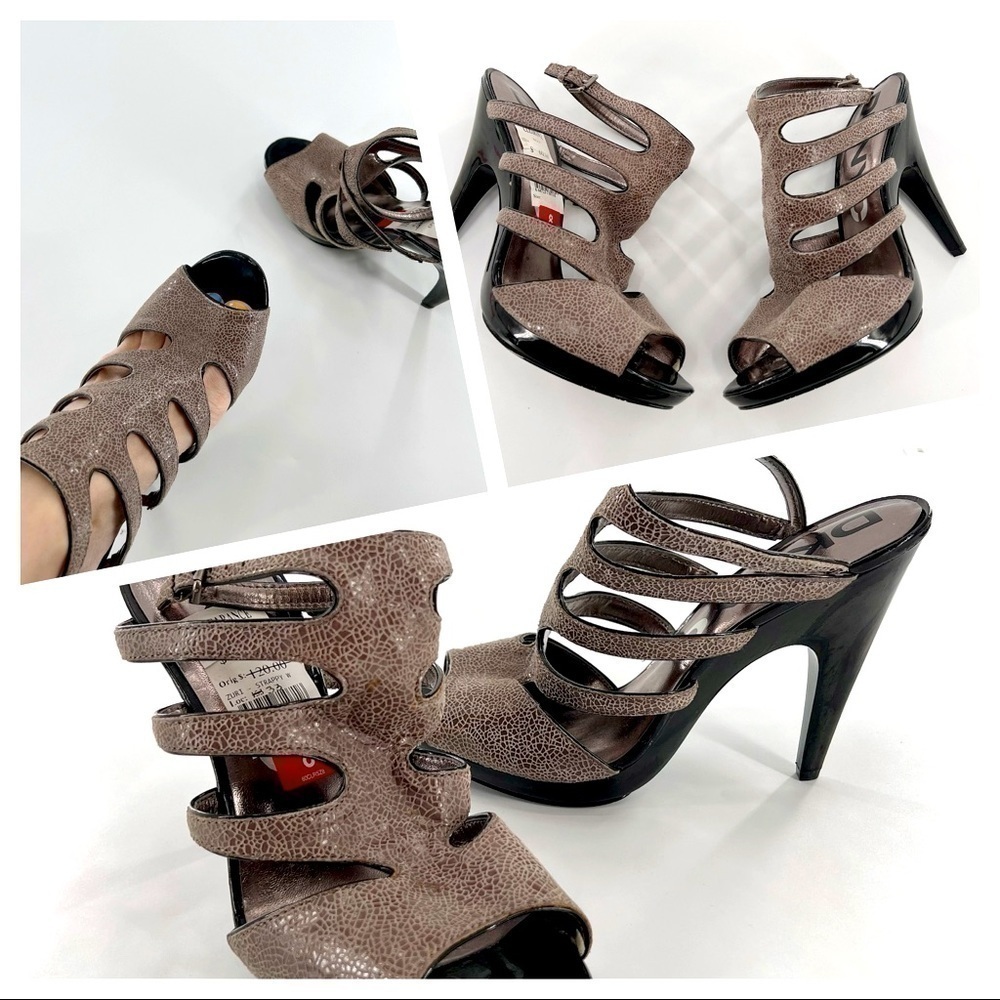 DKNY Stunning DKNYC Zuri Latte Ankle Strap Heels size 8